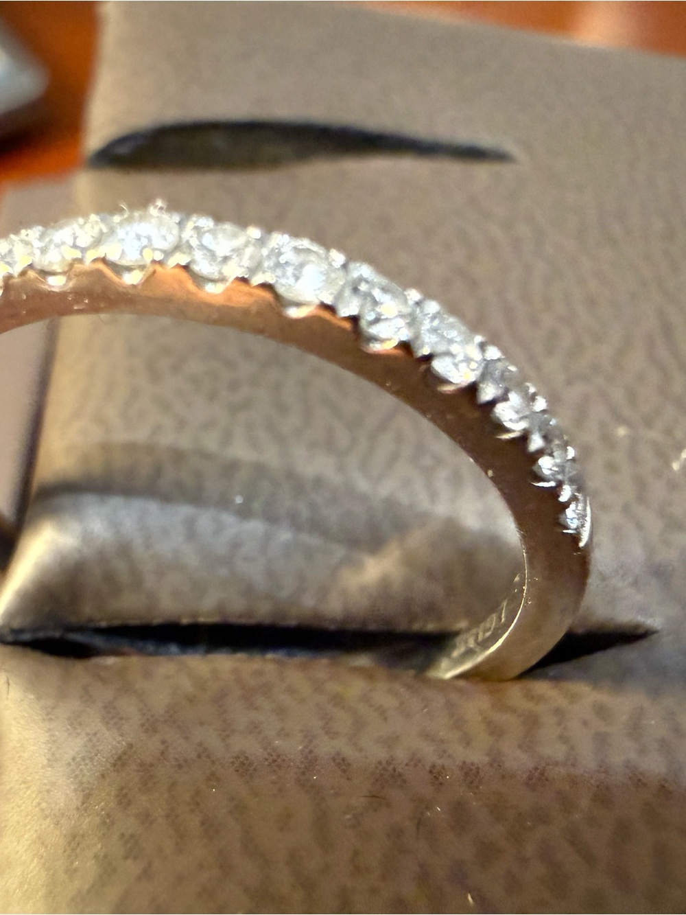 Classic Silver-Tone Pavé Diamond Eternity Ring - White